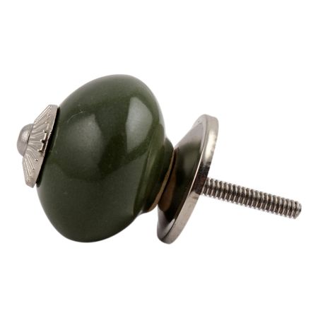Olive Round Silver Fitting Ceramic Drawer Knob Online